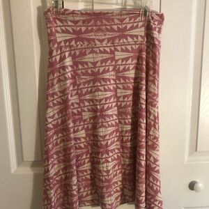 Pink and Cream Patterned Women's Skirt